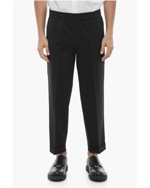 Pantaloni REM Slim Fit a Vita Bassa con Elastico en Vita en Negro