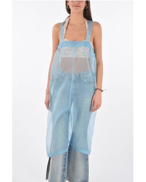 Vestido recto transparente sin mangas MM0 en azul