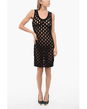 Vestido SALISA Calado con Aplicación de Cristales en Negro