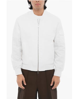 Chaqueta bomber ligera, ajustada y con cremallera en blanco