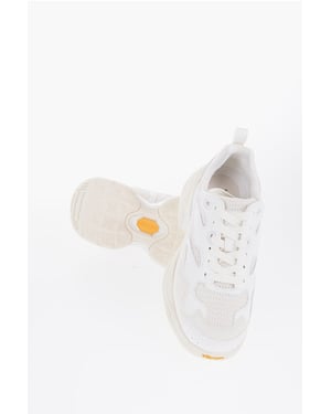 Zapatillas bajas de malla y ante de color liso CROQUIS en blanco