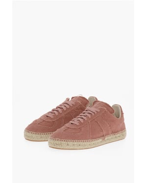 Zapatillas bajas de lona MM22 con detalle de yute en rosa