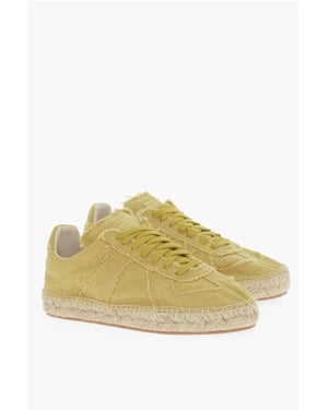 Zapatillas bajas de lona MM22 con detalle de yute en amarillo