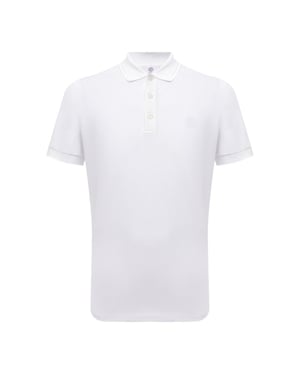 Polo blanco con monograma bordado de Burberry
