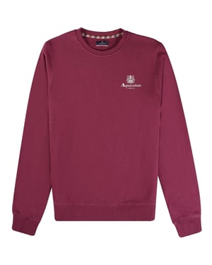 Sudadera Aquascutum Active con logotipo pequeño en color burdeos