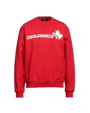 Sudadera roja con el logo de la hoja de arce de Dsquared2