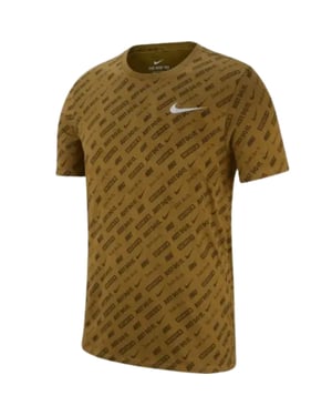 Camiseta Nike Dri-Fit verde caqui con logotipo integral