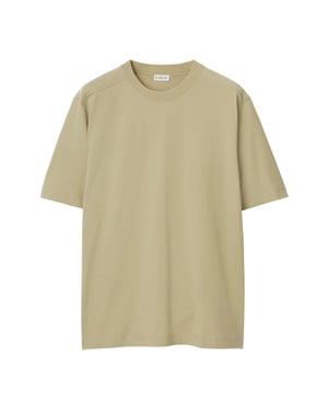 Camiseta extragrande de cuello redondo en beige neutro de Burberry
