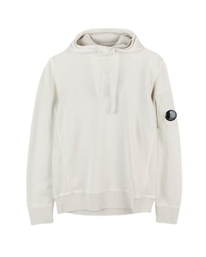Sudadera con capucha beige Lens Arm de CP Company para hombre