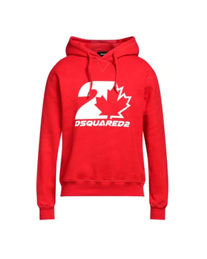 Sudadera con capucha roja con diseño de hoja de arce Cool Fit de Dsquared2