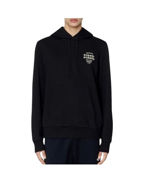 Sudadera negra con capucha y logotipo de Diesel Saloon