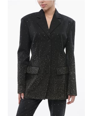 Blazer BLING de 3 botones con pedrería degradada en negro