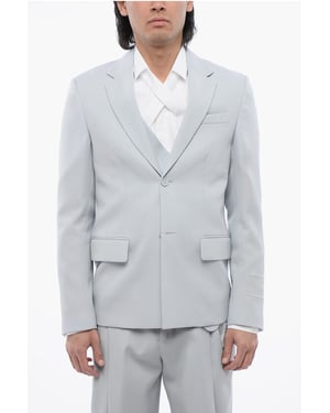 Blazer Relax Fit con bolsillos de solapa en azul claro