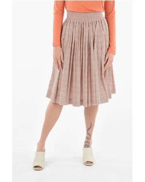 Falda acampanada estampada en multicolor