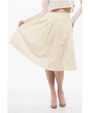 Camisa circular de cintura alta en beige