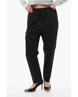 Pantalón chino militar con cintura elástica en negro