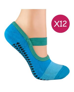 12 Pares de Medias de Yoga para Dama Antideslizantes y Transpirables