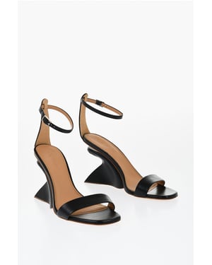 Sandalias JUG de Piel Cuña 9 cm en Color Negro