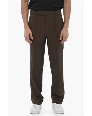 Pantalones de tejido técnico de corte ajustado en color marrón