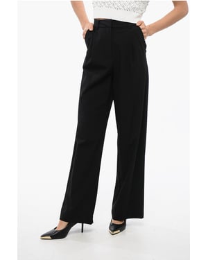 Pantalones DRUMMOND de pierna recta con pliegues en negro