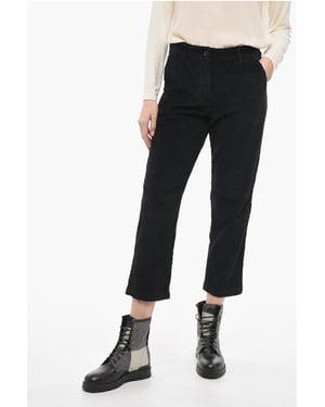 Pantalones cortos de pana con corte cónico en negro