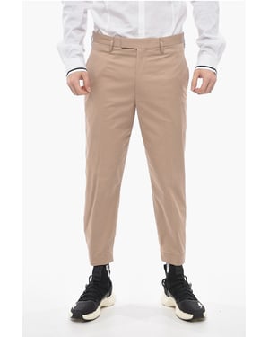 Pantalones BARRETT METAL de corte ajustado con tobillos ajustables en marrón