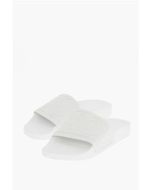 Sandalias MM6 de color liso con logotipo en relieve en blanco