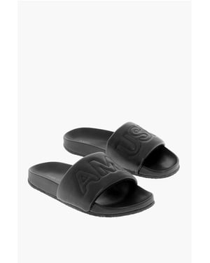 Sandalias de piel de color liso en color negro