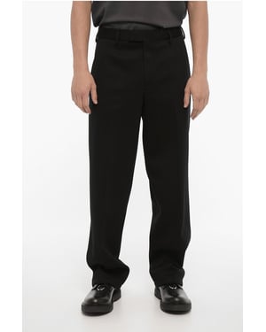 Pantalones de neopreno holgados con trabillas para cinturón en negro