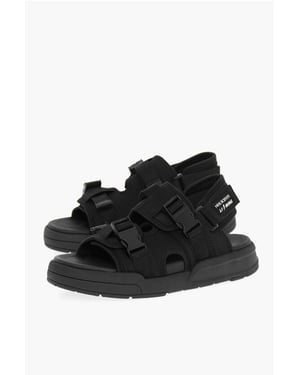 Sandalias de doble hebilla con calcetines de LI-NING en color negro
