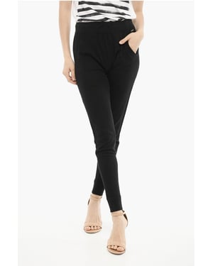 Leggings de verano de algodón con malla lateral en negro