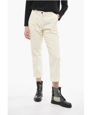 Pantalones anchos de pana en blanco