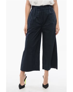 Pantalones de algodón Popeline de corte tobillero en azul