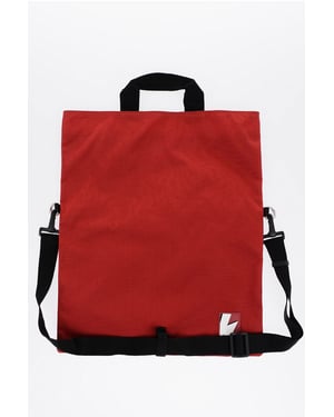 Bolso maxi de nailon con correa de hombro extraíble en rojo