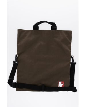 Bolso maxi bicolor con bandolera extraíble en verde