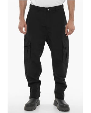 Pantalones cargo de nailon con logotipo bordado en negro