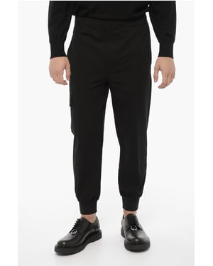 Pantalones cargo ajustados con cintura con cordón en negro
