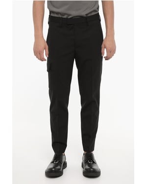 Pantalones cargo ajustados de cintura regular en negro