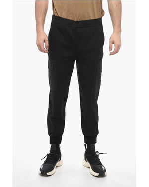 Pantalones cargo ajustados de cintura baja con cordón ajustable en negro