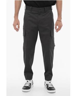 Pantalones cargo holgados con cintura ajustable en gris