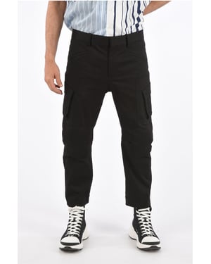 Pantalones cargo de motocross con ajuste ergonómico y pernera ancha en negro