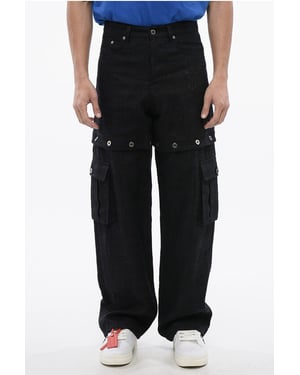 Pantalón de lino 90SLOGO con diseño modular en azul