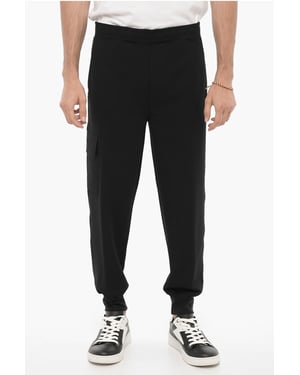 Pantalones cargo ajustados con cintura con cordón en negro