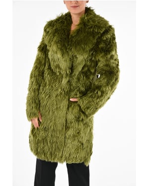 Abrigo de piel auténtica de alpaca MM1 en verde