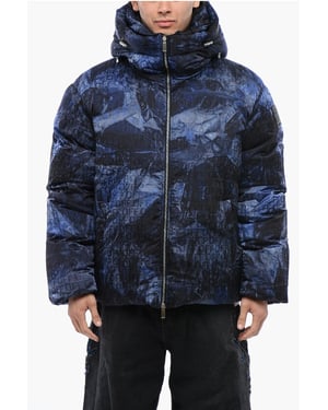 Chaqueta acolchada SIERRA LEONE con estampado de monograma en azul