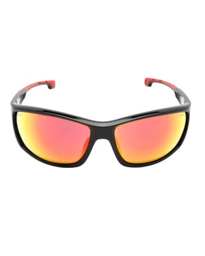 Gafas de sol Carrera Carduc con montura roja y negra y lentes multicapa rojas