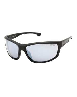 Gafas de sol Carrera Caraduc con montura negra y gris y lentes plateadas de espejo