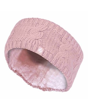 Diadema Térmica de Invierno para Mujeres con Forro de Fleece y Tejido en Cable