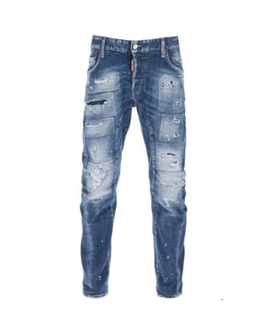 Vaqueros azules rotos reforzados con salpicaduras de pintura Tidy Biker de Dsquared2
