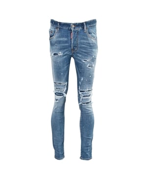 Vaqueros azules rotos reforzados con salpicaduras de pintura Super Twinky Jean de Dsquared2